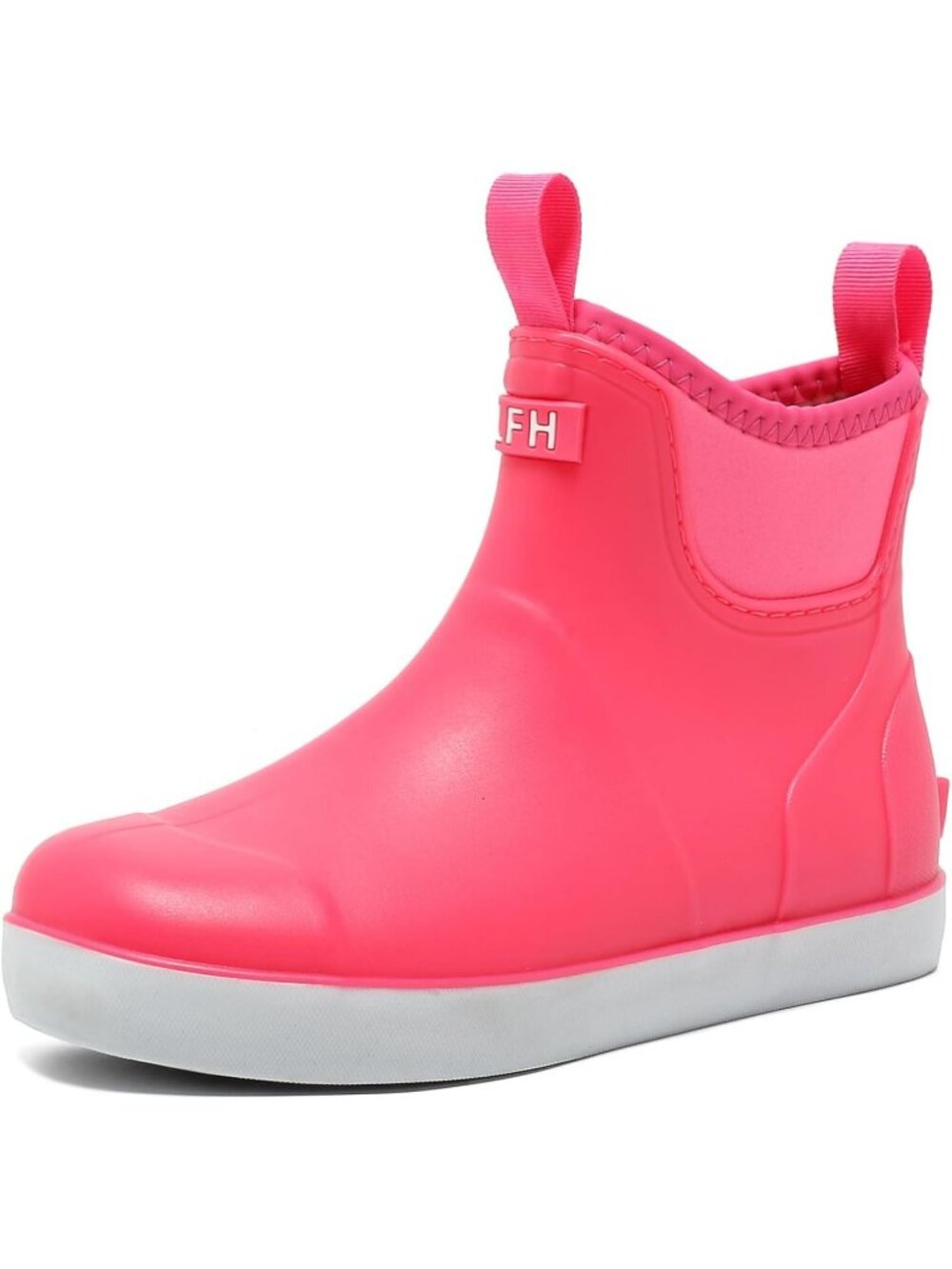 Women's Pink Polyvinyl Chloride Waterproof Deck Rain Anti Slip Ankle Booties